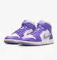 Кроссовки женские Air Jordan 1 Mid WomenS Shoes White/Violet BQ6472-504