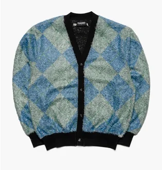 Кофта мужская Pleasures Rev Cardigan Light Blue P23SP008-AQUA