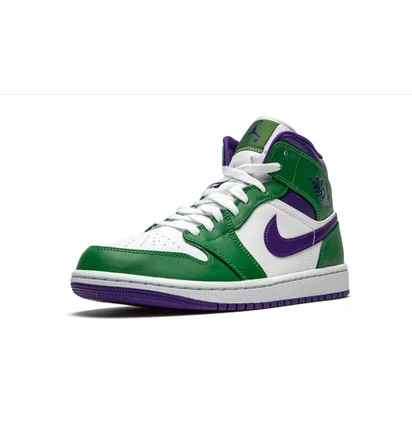 Кроссовки мужские Air Jordan 1 Mid White/Green 554724-300