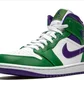 Кроссовки мужские Air Jordan 1 Mid White/Green 554724-300