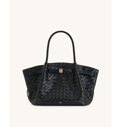 Сумка жіноча JW PEI Hana Medium Weave Texture Tote Bag Black BB2025BG119200JWP