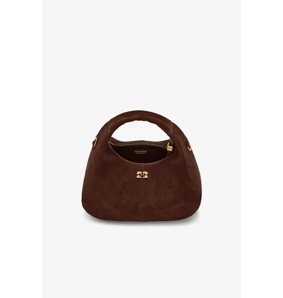 Сумка жіноча GANNI Brown Suede Mini Hobo Bag Brown B207001697900