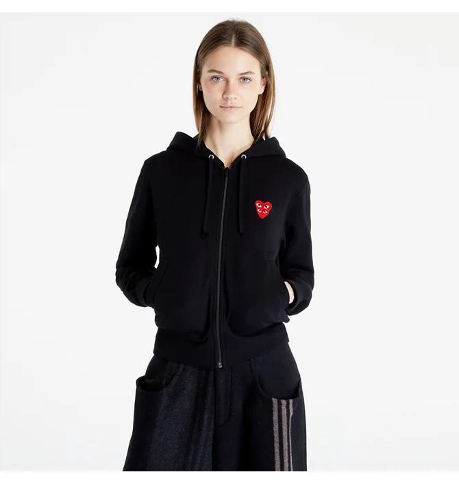 ᐉ Толстовка жіноча Comme des Garcons Play Double Heart Zip Hoodie