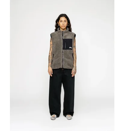 Жилетка унисекс Stussy Sherpa Grey 118528-1015