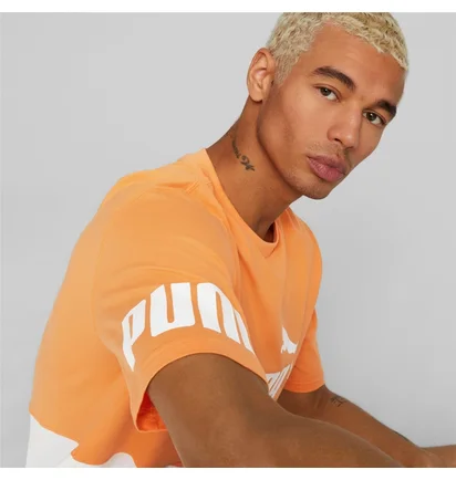 Футболка мужская Puma Power Colourblock Orange/White 673321-46
