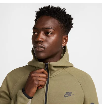 Толстовка мужская Nike Tch Flc Fz Wr Hoodie 2025 Beige/Olive HV0949-222
