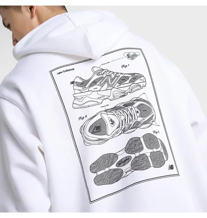 Худи мужское New Balance Sketch Graphic White MT51788-100