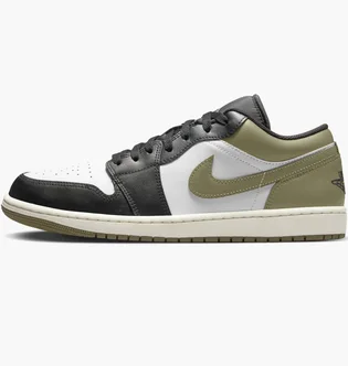 Кроссовки мужские Air Jordan 1 Low White/Olive 553558-092