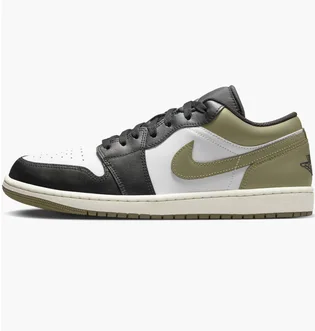 Кроссовки мужские Air Jordan 1 Low White/Olive 553558-092