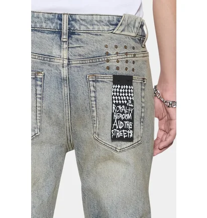 Джинси чоловічі Ksubi Chitch Stature Blue Trashed Idols Light Blue MSP26DJ012