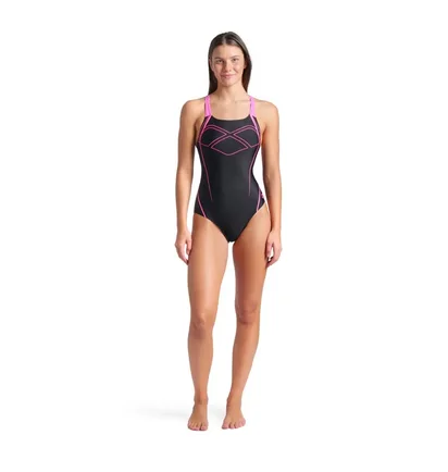Купальник женский Arena Graphic Swimsuit Swim Pro Back Black 009024-590