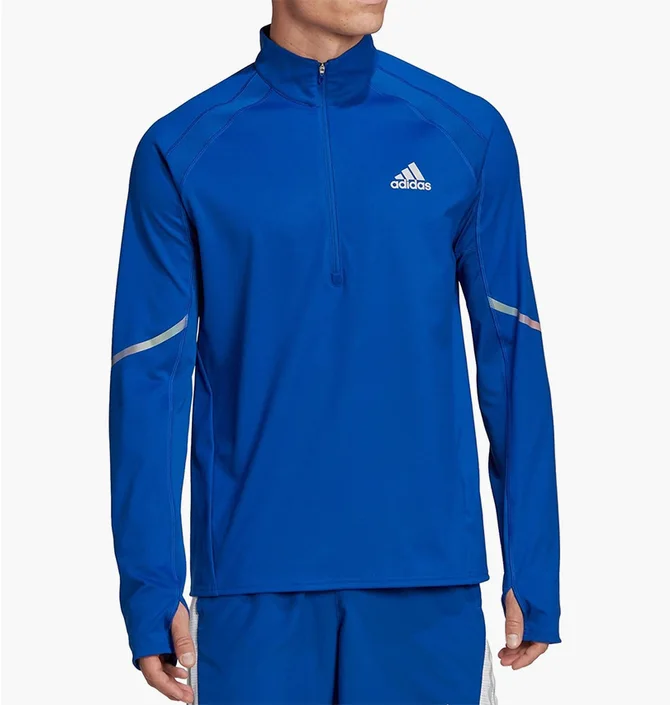 Кофта чоловіча Adidas Fast Half Zip Long Sleeve Running Top Blue HK5641