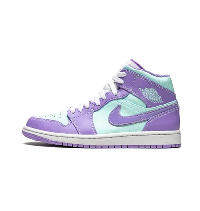 Кроссовки мужские Air Jordan 1 Mid Violet/Turquoise 554724-500