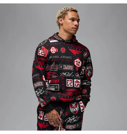 Спортивный костюм мужской Air Jordan Essentials Printed Fleece Black HM7254-010__HM7257-010