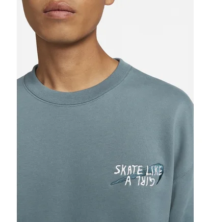 Свитшот унисекс Nike Sb Skate Like A Girl Fleece Skate Crew Light Blue DQ7306-384