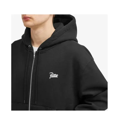 Толстовка мужская Patta Classic Zip-Up Hooded Sweater Black 331-0203-001