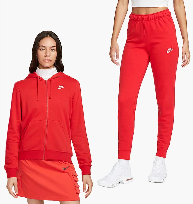 Спортивный костюм унисекс Nike Nsw Club Flc Fz Red DQ5471-657__DQ5174-657