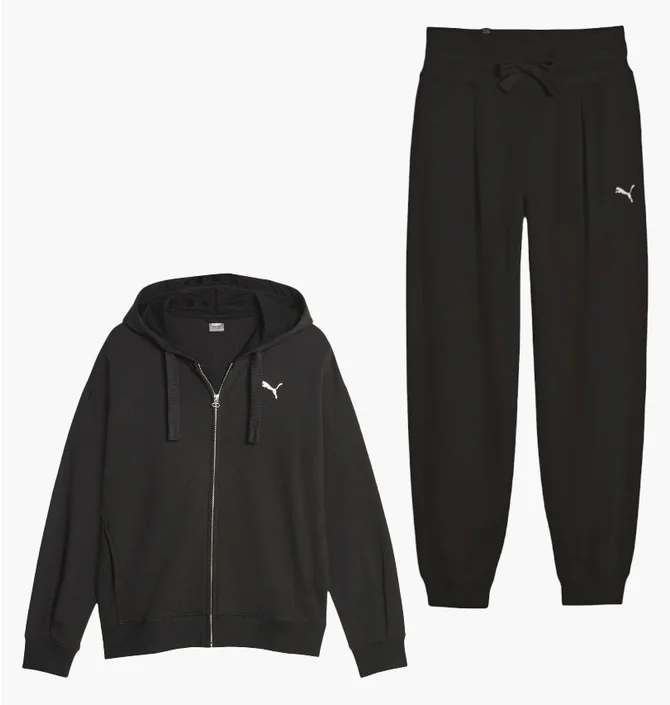 Спортивный костюм женский Puma Her Full-Zip Hoodie Tr High Waist Pants Black 676003-01__676006-01