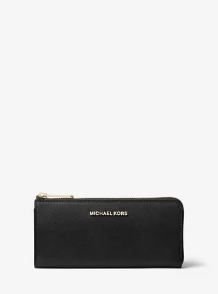 Гаманець жіночий Michael Kors Jet Set Travel Large Saffiano Leather Quarter-Zip Wallet Black 35T6GTVE3L-BLACK-21898