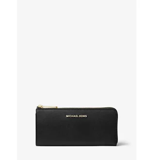 Гаманець жіночий Michael Kors Jet Set Travel Large Saffiano Leather Quarter-Zip Wallet Black 35T6GTVE3L-BLACK-21898