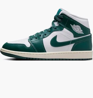 Кроссовки женские Air Jordan 1 Mid White/Green BQ6472-133