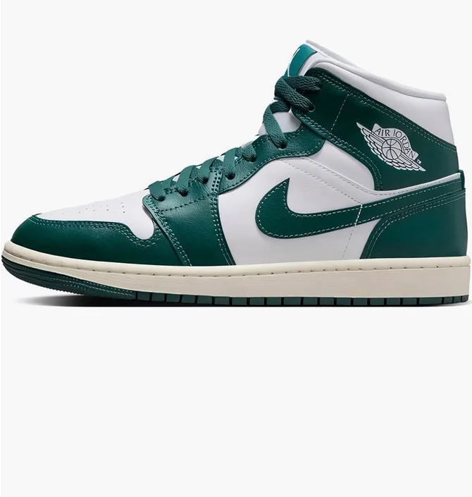 Кросівки жіночі Air Jordan 1 Mid White/Green BQ6472-133