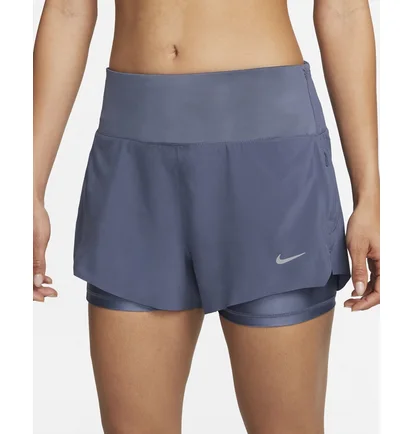 Шорты женские Nike Dri-Fit Swift Mid-Rise 3 2-In-1 Running Shorts With Pockets Blue DX1029-491