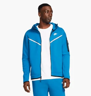 Толстовка мужская Nike Ech Fleece Windrunner Hoodie Full Zip Light Blue Cu4489-407
