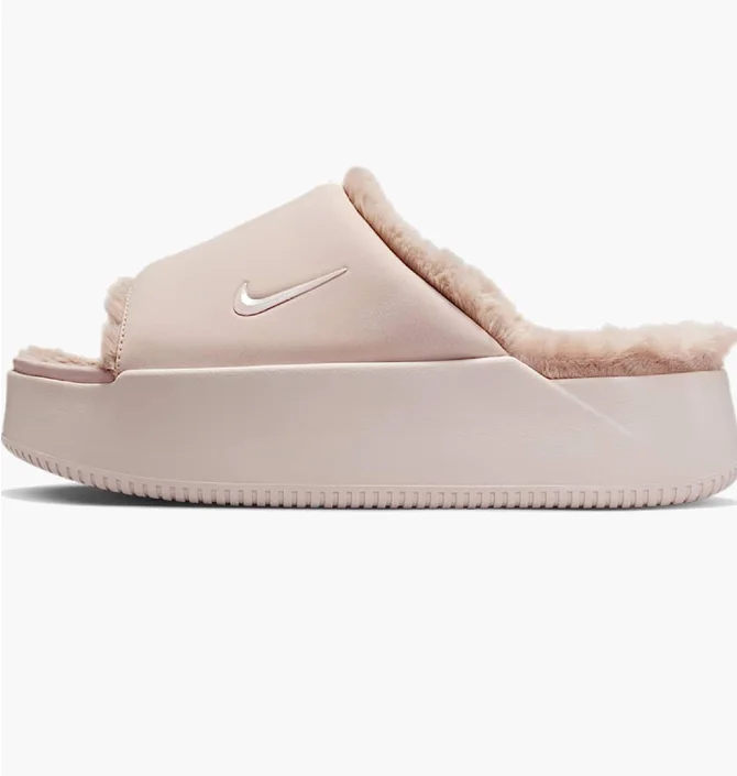 Тапочки женские Nike Calm Elevation Fur Beige HV8560-600