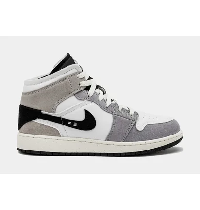 Кросівки дитячі Air Jordan 1 Mid White/Grey FD9091-002