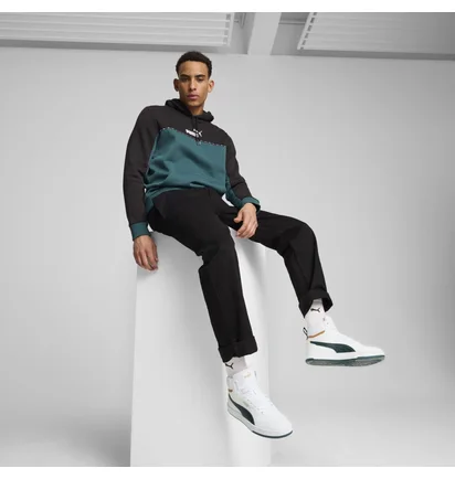 Худи мужское Puma Ess Block X Tape Hoodie Fl Black/Blue 673342-22