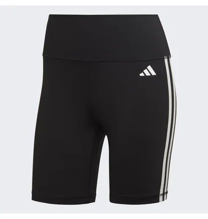 Шорты женские Adidas Training Essentials 3-Stripes High-Waisted Short Leggings Black HK9964