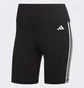 Шорты женские Adidas Training Essentials 3-Stripes High-Waisted Short Leggings Black HK9964