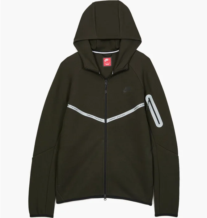 Толстовка мужская Nike Tech Flc Wr Fz Reflec Olive IM6537-355