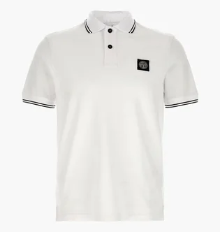 Поло мужское Stone Island White L1S152200010-S0018-V1001