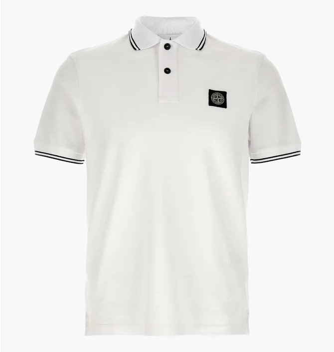 Поло мужское Stone Island White L1S152200010-S0018-V1001