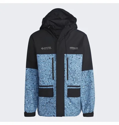 Куртка чоловіча Adidas Adventure Winter Allover Print Gore-Tex Jacket Light Blue/Black Hk5019