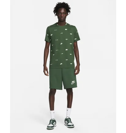 Футболка мужская Nike Club Allover Print T-Shirt Green FD1279-323