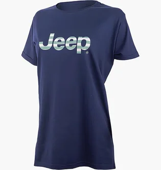 Футболка женская Jeep T-Shirt Oversize Striped Print Turn Blue O102611-A184