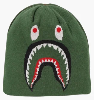 Шапка мужская Bape A Bathing Ape MenS Goods 2Nd Shark Knit Cap Green 1K70181007