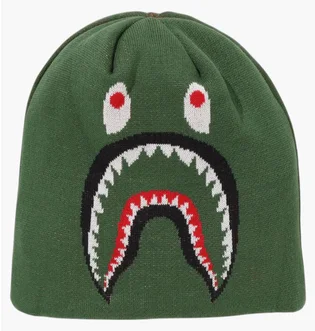 Шапка мужская Bape A Bathing Ape MenS Goods 2Nd Shark Knit Cap Green 1K70181007
