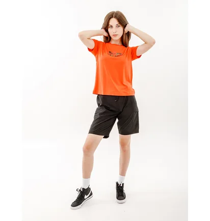 Футболка женская AUSTRALIAN Logo Flowers Tee Jersey V Orange LSDTS0027-119