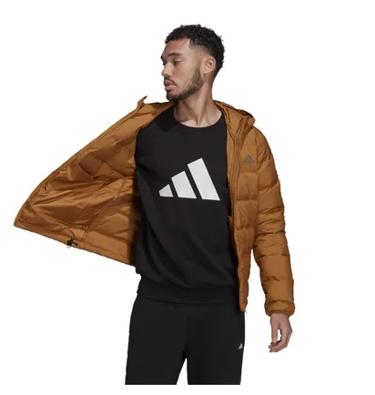 Куртка чоловіча Adidas Helionic Down Hooded Jacket Brown GU3953