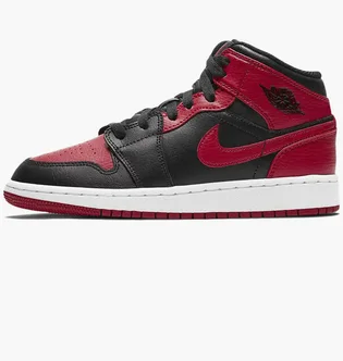 Кроссовки детские Air Jordan Air 1 Mid Red/Black 554725-074