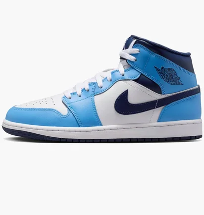 Кросівки чоловічі Air Jordan 1 Mid White/Blue DQ8426-405