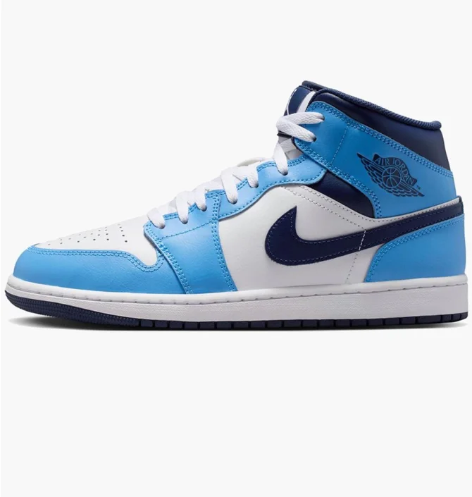Кросівки чоловічі Air Jordan 1 Mid White/Blue DQ8426-405