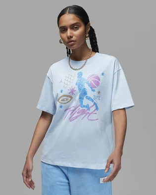 Футболка женская Air Jordan Flight T-Shirt Light Blue DX0394-411