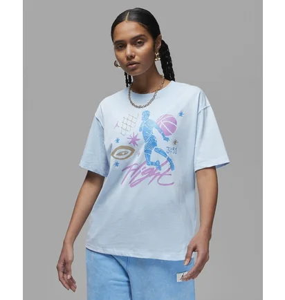 Футболка женская Air Jordan Flight T-Shirt Light Blue DX0394-411