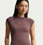 Футболка женская Nike Sportswear Chill Knit Tight Short-Sleeve Ribbed Bordo IF0242-502