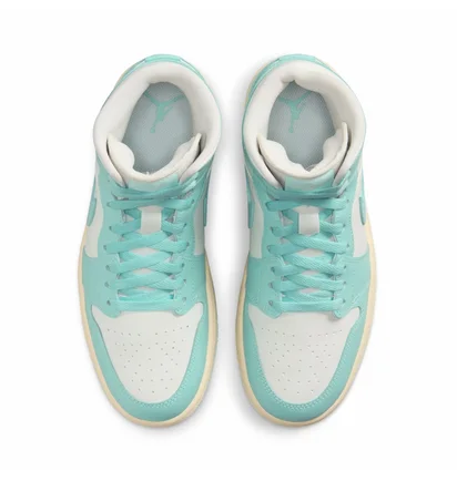 Кроссовки женские Air Jordan 1 Retro Mid Turquoise/White BQ6472-132